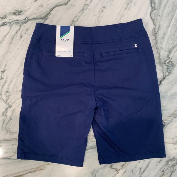 IZOD‎ Golf Shorts Womens Size 2 Blue Sun Control Wicking Stretch - Picture 1 of 15